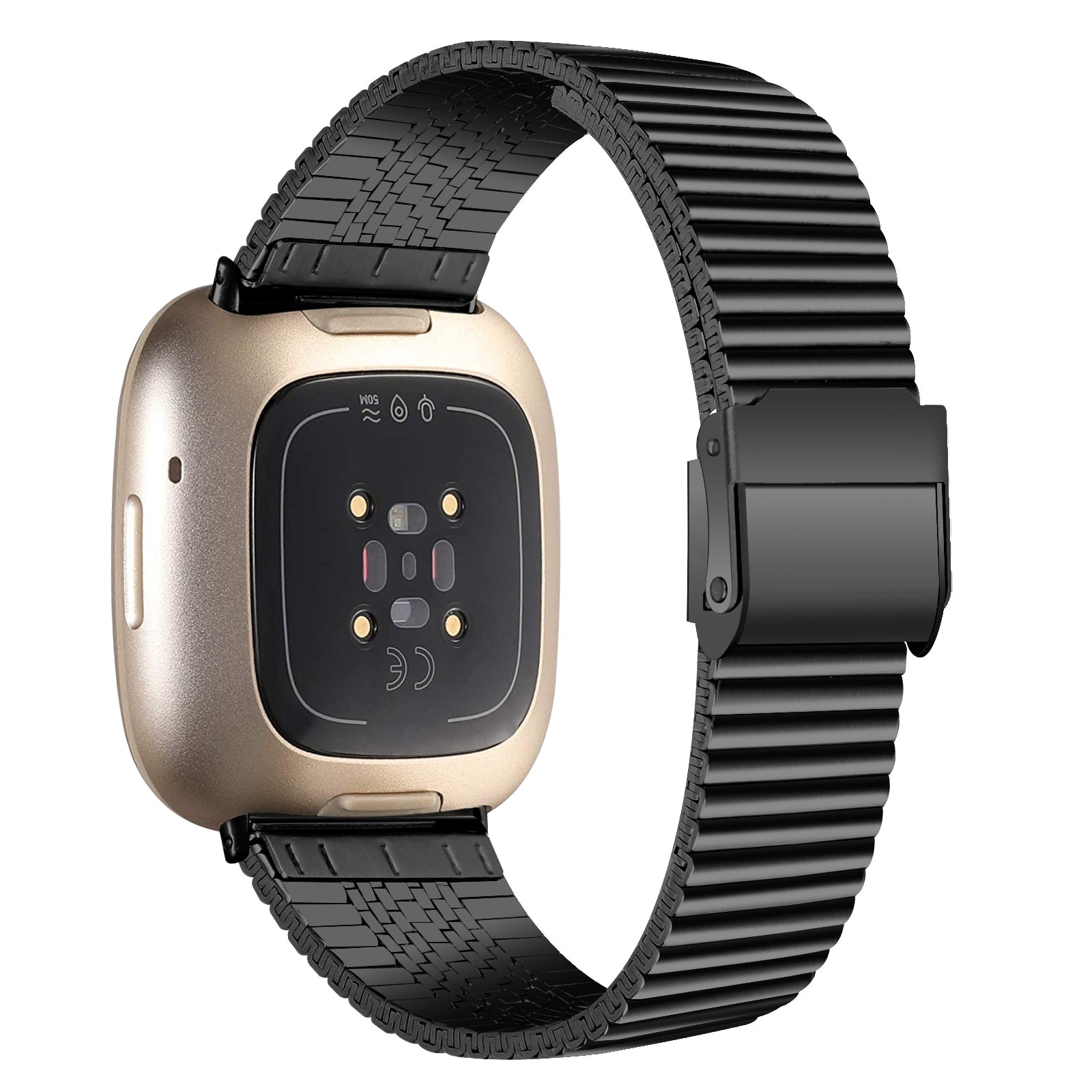 For Fitbit Versa 4 Sense 2 Adjustable Stainless Steel Watch Band Replacement Wrist Strap For Fitbit Versa 4 Sense 2 Adjustable Stainless Steel Watch Band Replacement Wrist Strap